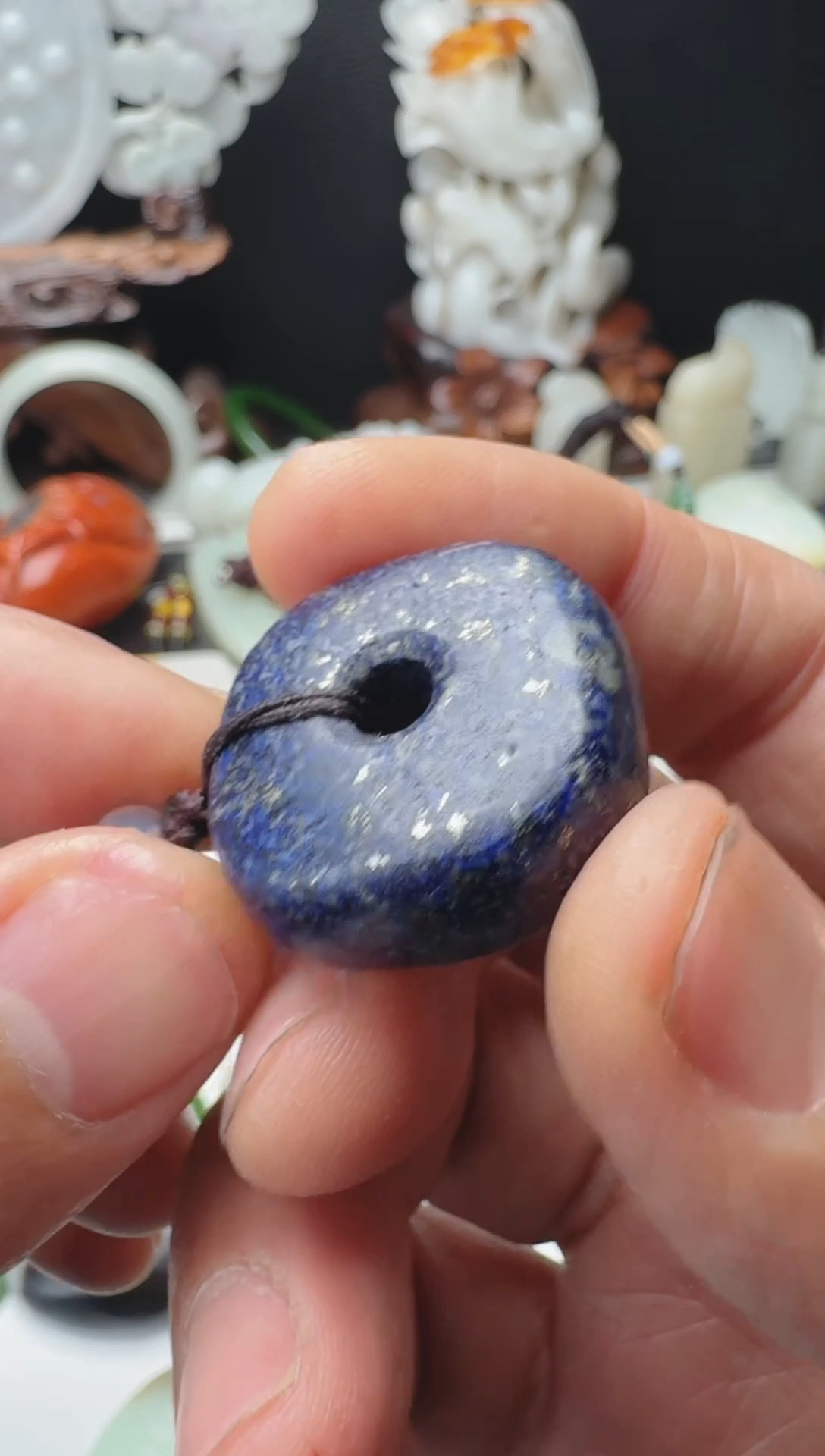 【闪购商品】青金石颈饰未镶嵌天然青金石四方平安扣