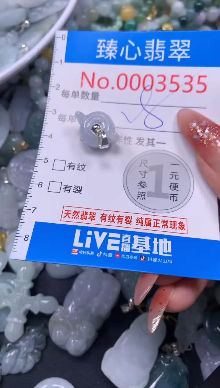 翡翠未镶嵌颈饰含绳000