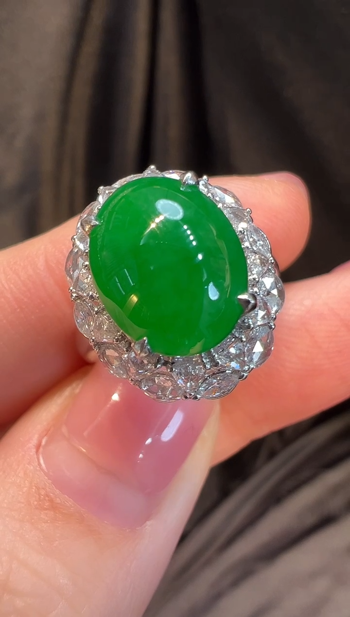 18K金镶嵌戒指翡翠L6