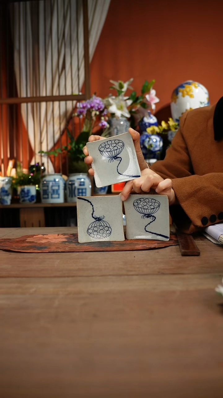 当代高温釉下彩手绘陶瓷餐具