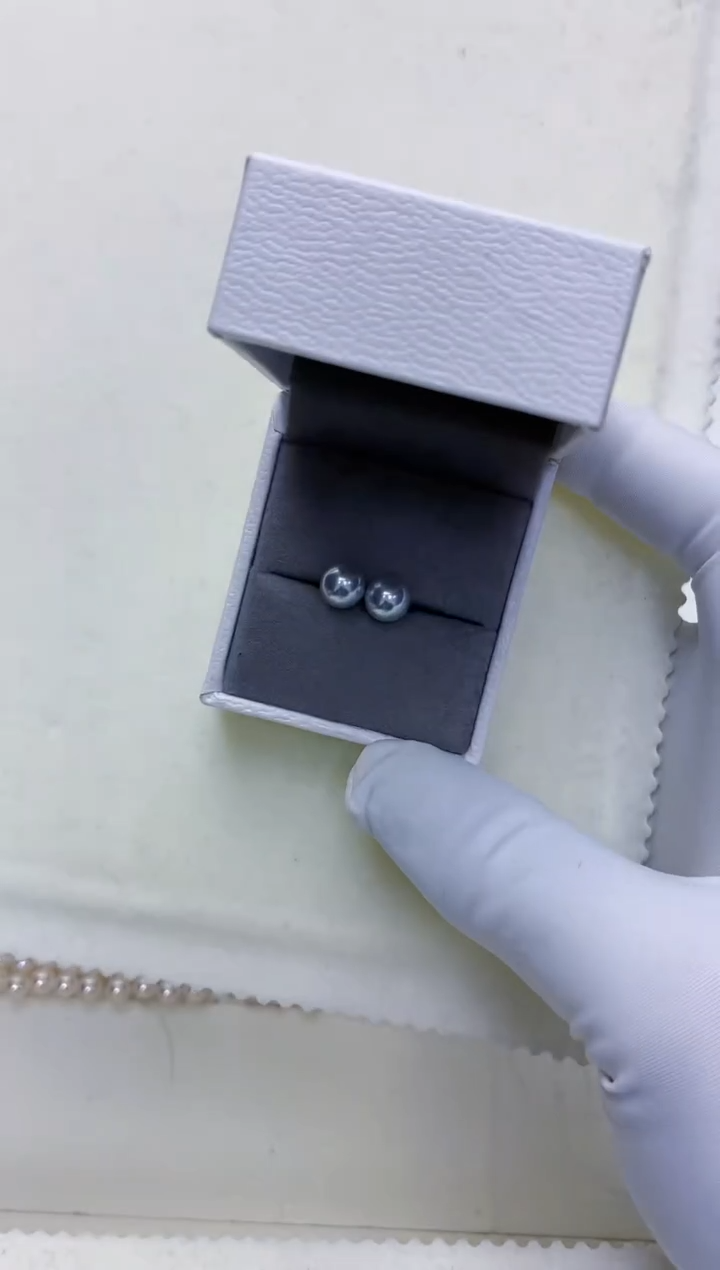 【闪购商品】海水珍珠饰品18K金镶嵌7-7.5真多麻色素钉定制