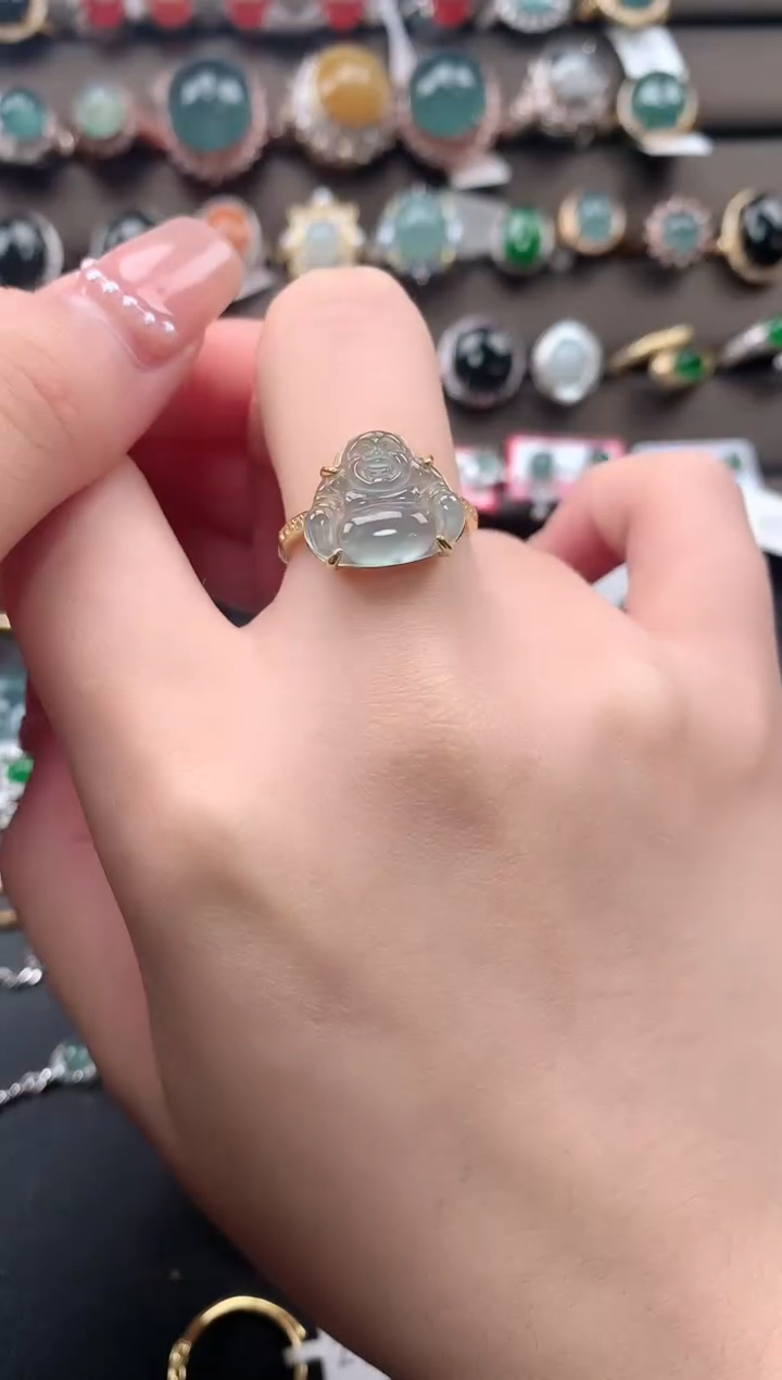 【闪购商品】翡翠戒指银S925镶嵌62141