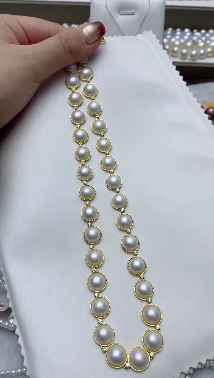 【闪购商品】拼合珍珠（马贝珠）颈饰未镶嵌W25