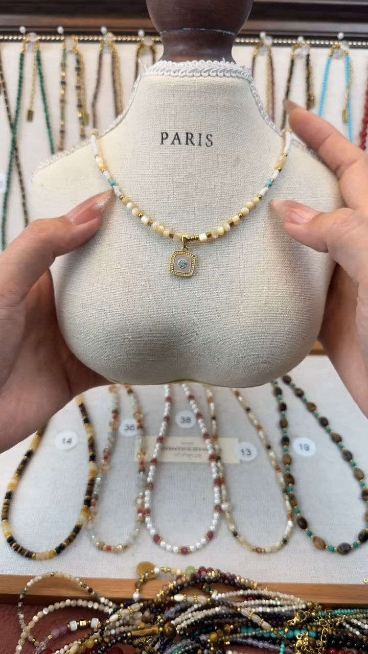 项链钛钢石英质玉不要吊坠换珍