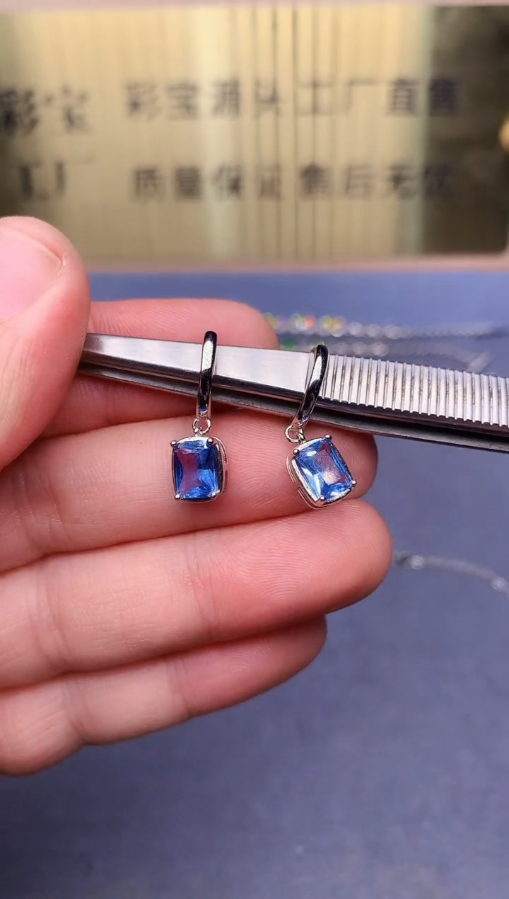 【闪购商品】托帕石耳饰银S925镶嵌..........