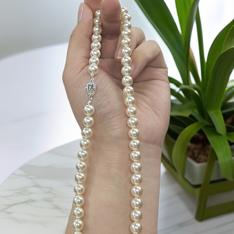 精品时尚气质女神款香槟金8毫米项链