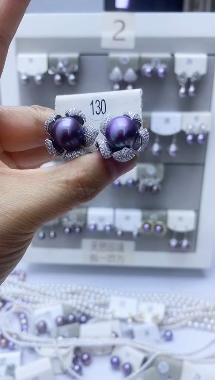 【闪购商品】淡水珍珠耳饰银S925镶嵌130