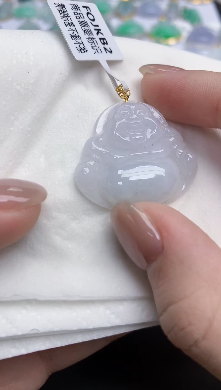 【闪购商品】翡翠颈饰18K金镶嵌天然缅甸翡翠A货