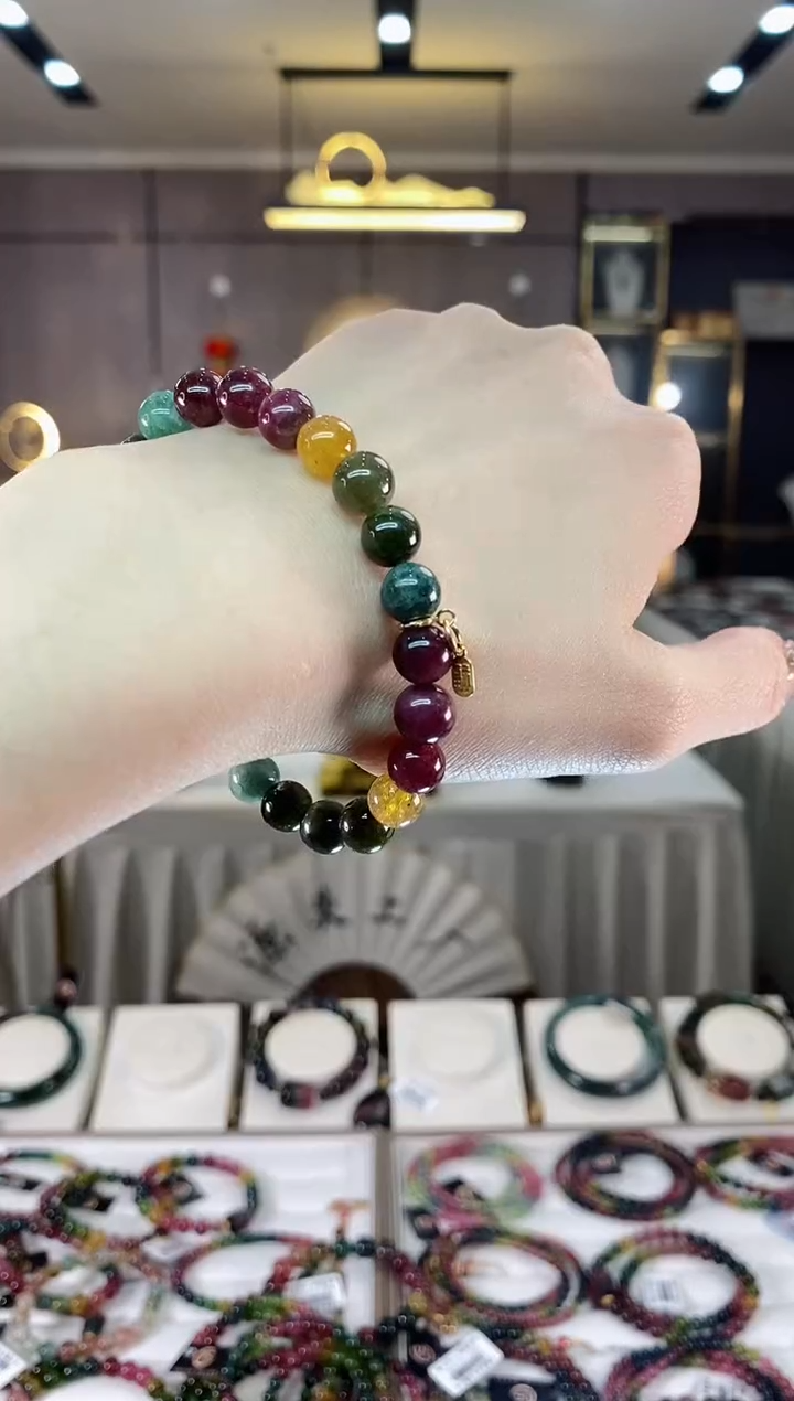 【闪购商品】碧玺单圈手串8mm+未镶嵌一物一证dan