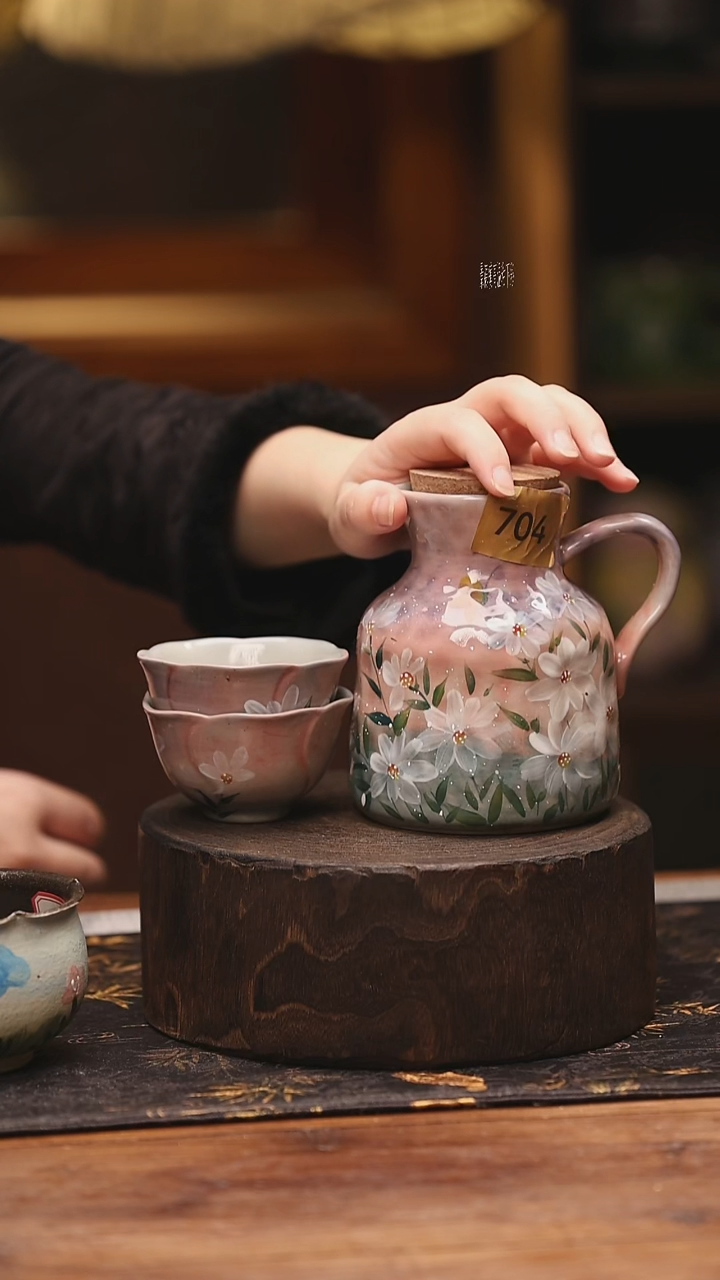 陶瓷景德镇高温釉下手绘陶瓷@L704@