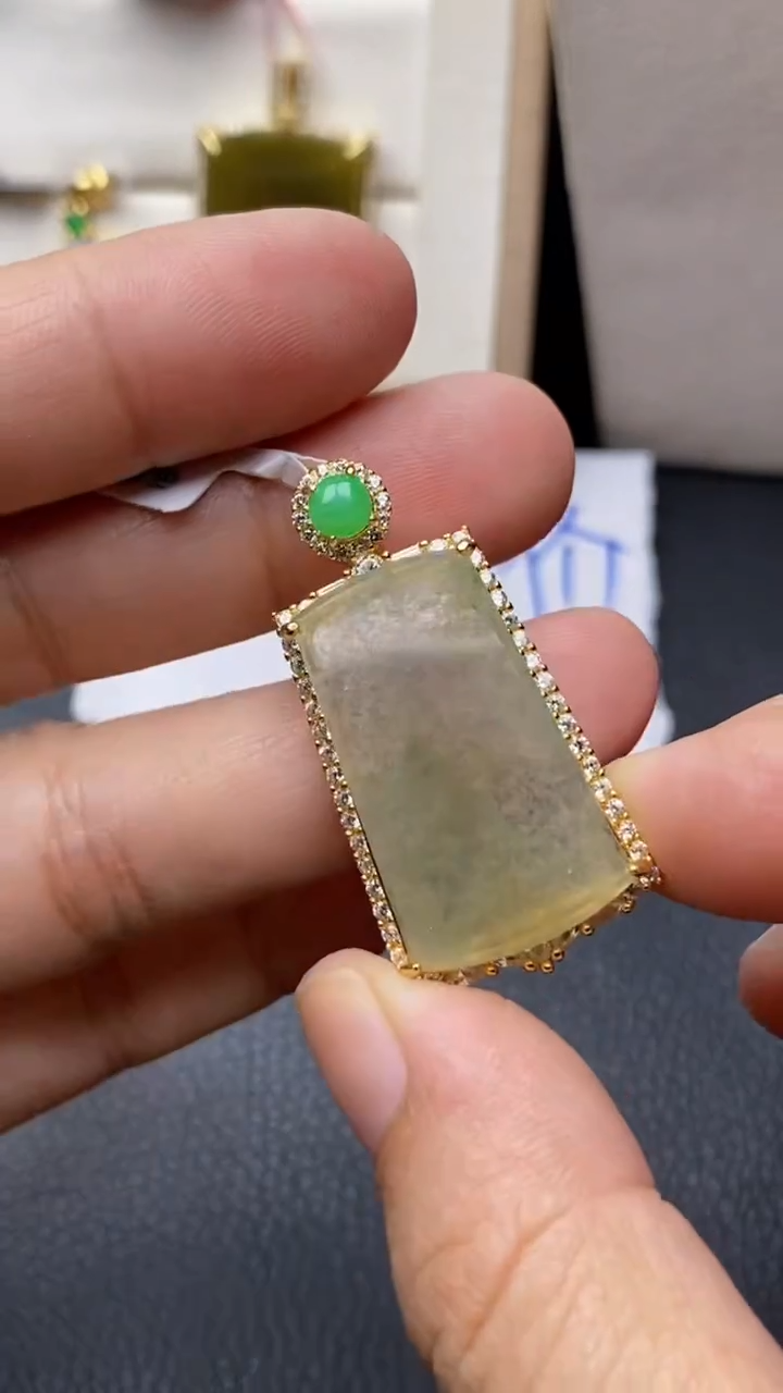 银S925镶嵌戒指翡翠1