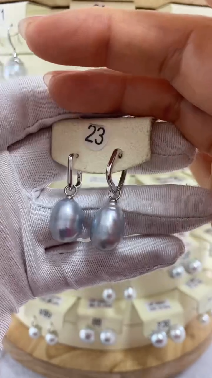 【闪购商品】海水珍珠耳饰银S925镶嵌11-12mm