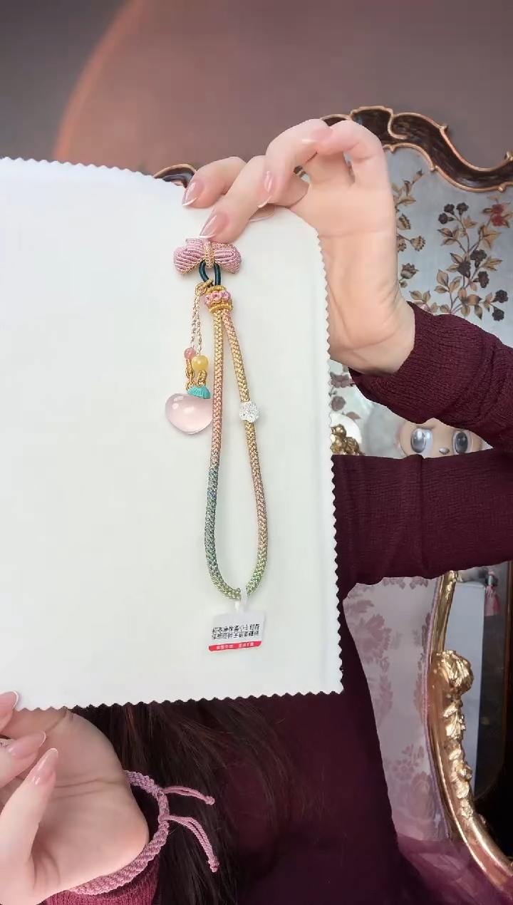 车挂未镶嵌水晶粉水晶爱心任意挂