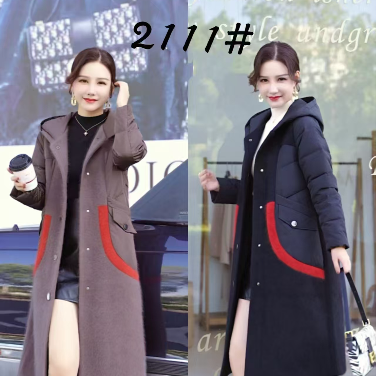 (A)现2111中长款保暖时尚外套