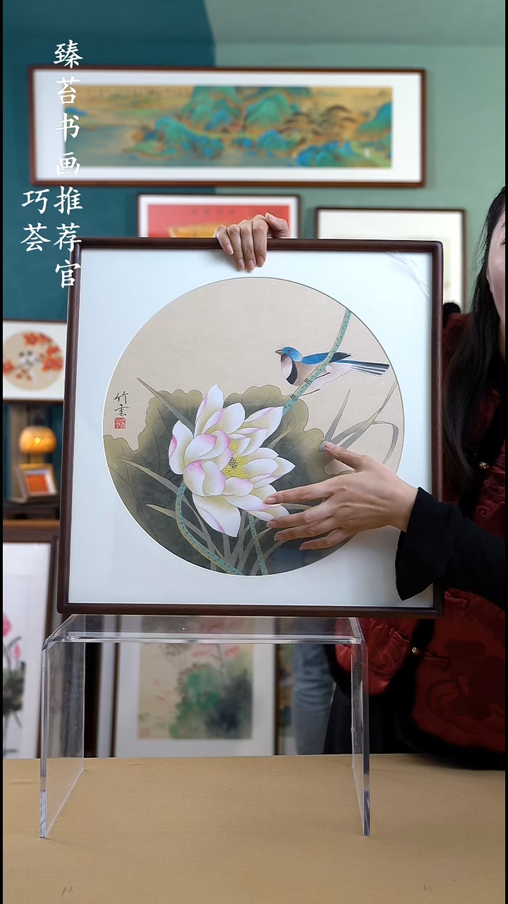 【闪购商品】国画52*52 荷花A632 手写手绘摆台
