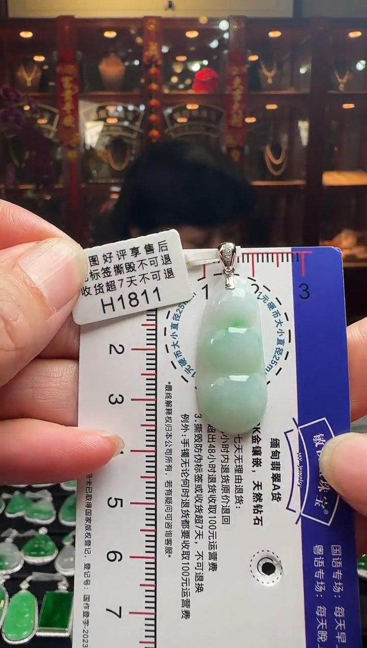 【闪购商品】翡翠颈饰18K金镶嵌H1811富贵豆