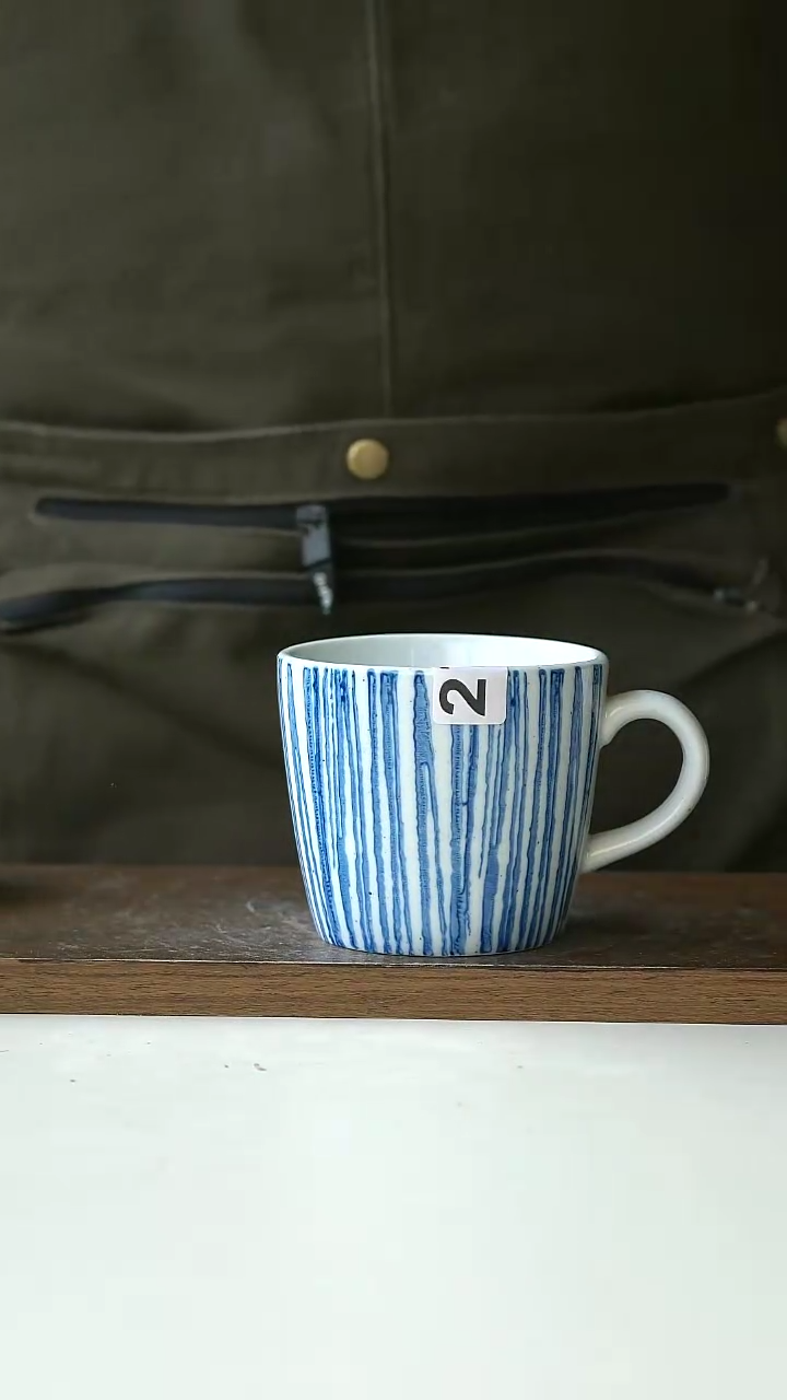 【闪购商品】陶瓷271画釉条纹马克杯微瑕@4-2@