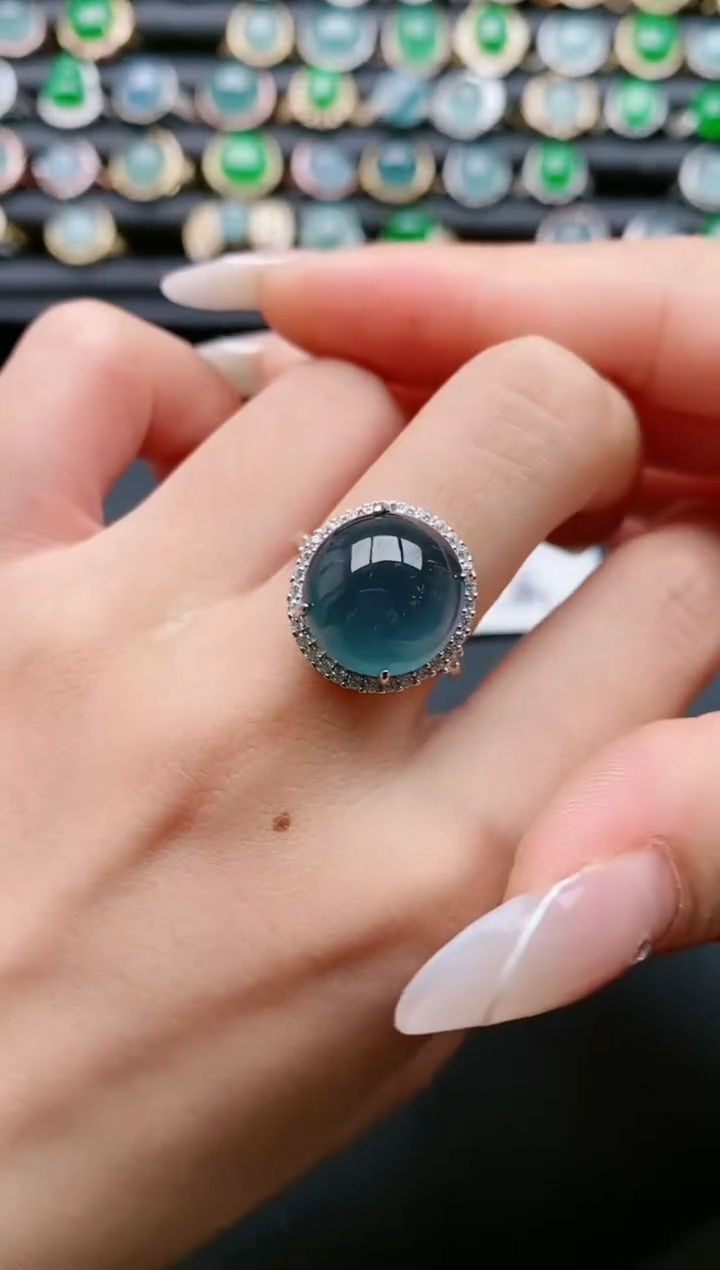 【闪购商品】翡翠戒指银S925镶嵌111111
