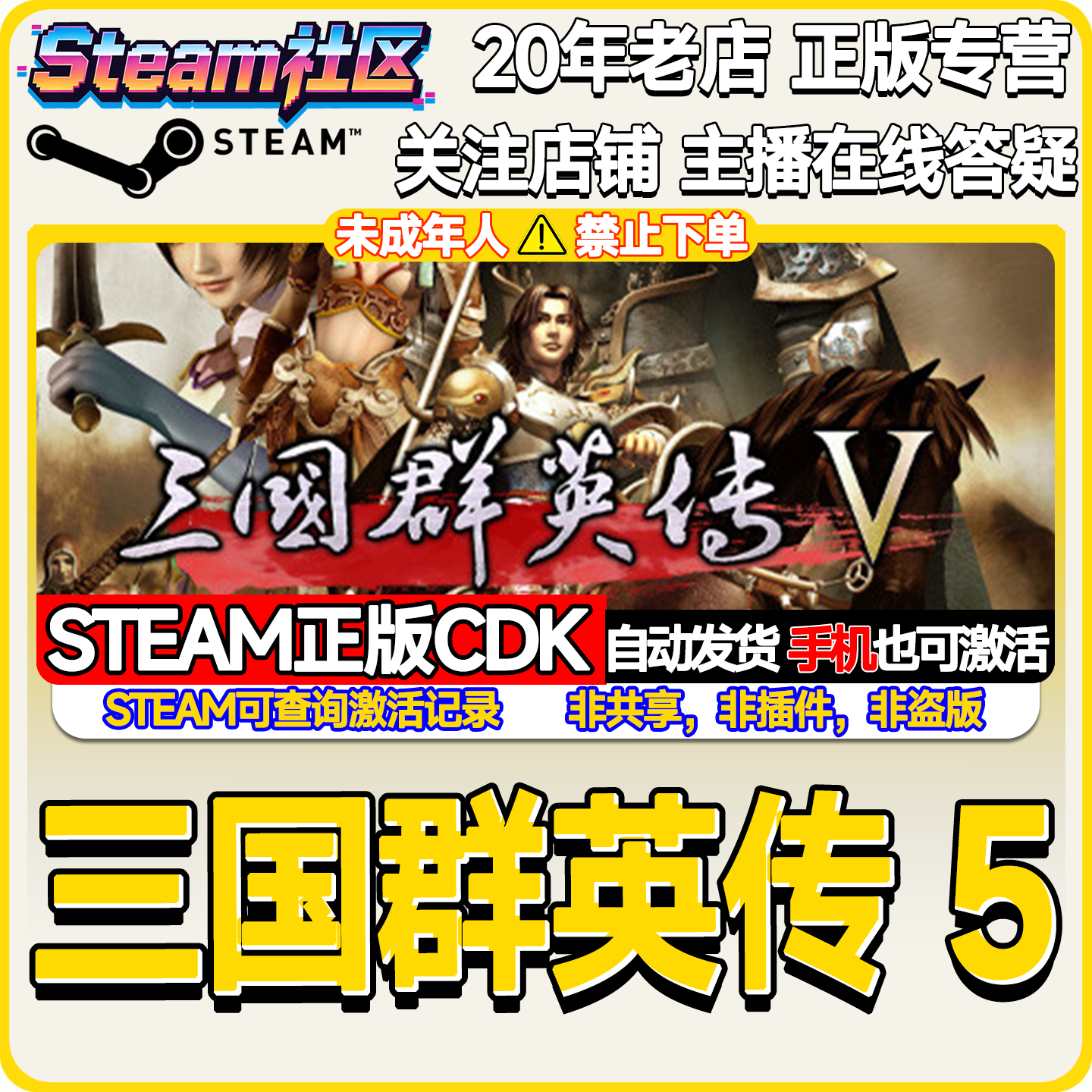 三国群英传5 PC正版Steam国区CDKEY