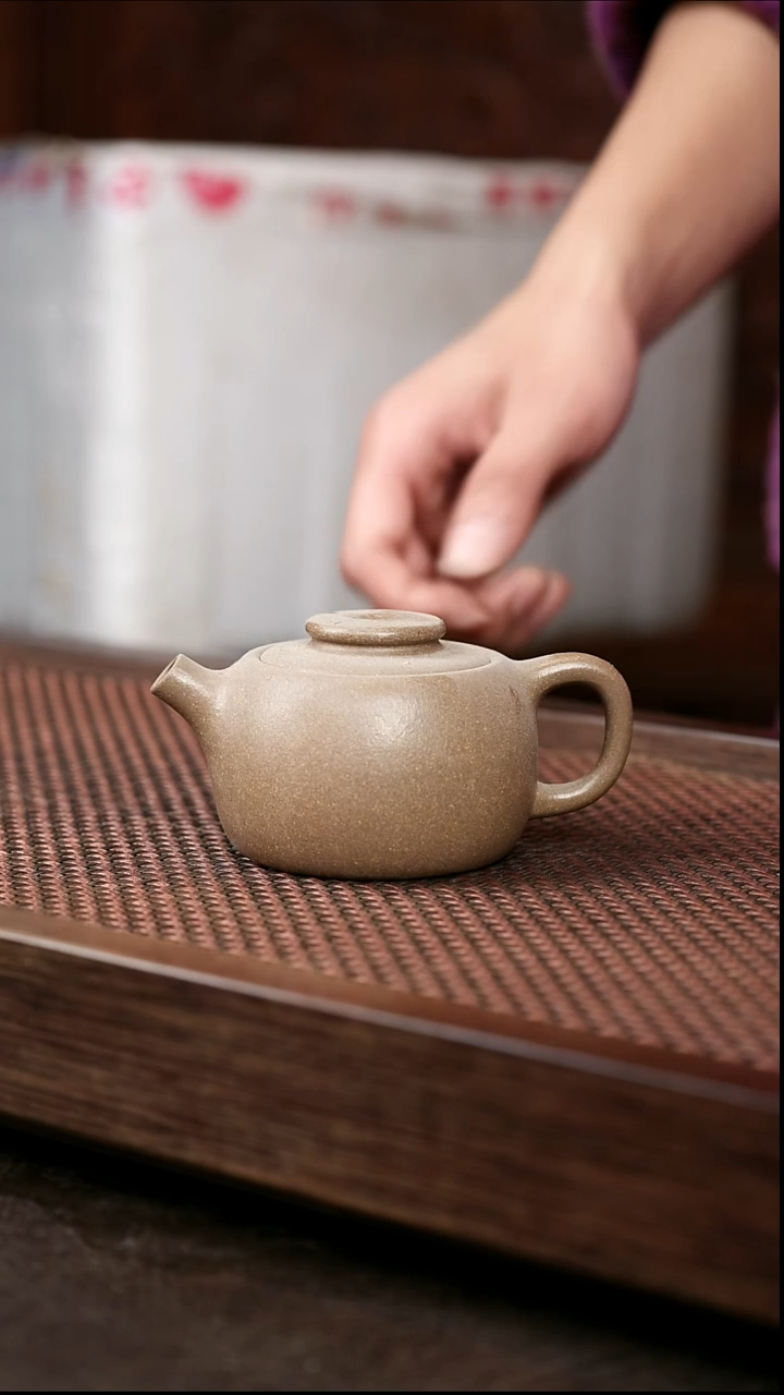 茶壶紫砂芝麻绿矮巨轮
