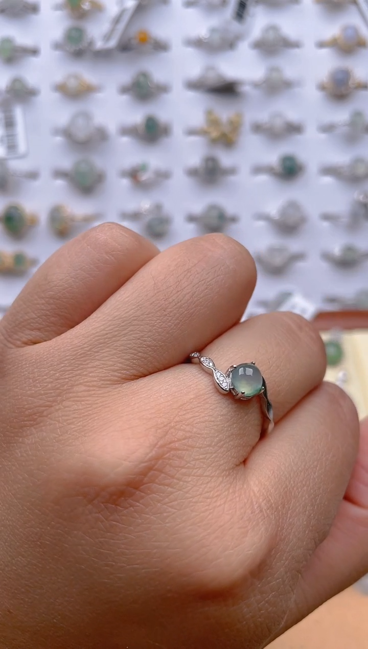 【闪购商品】翡翠戒指银S925镶嵌11111