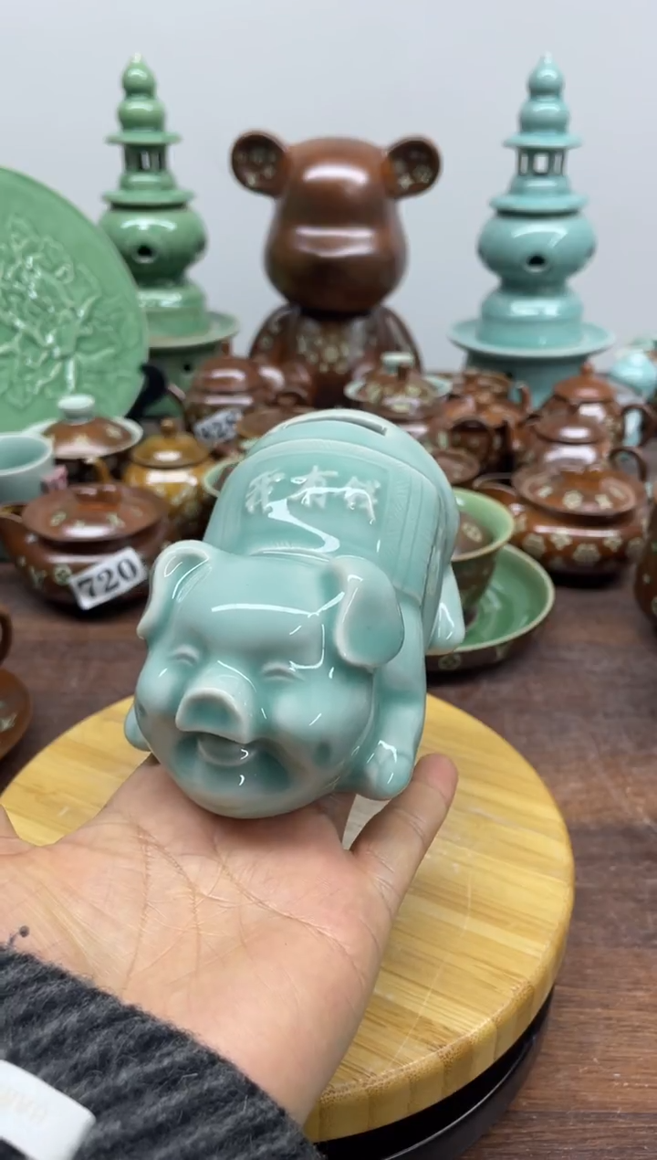 特价青瓷 慧语瓷坊 青瓷存钱罐