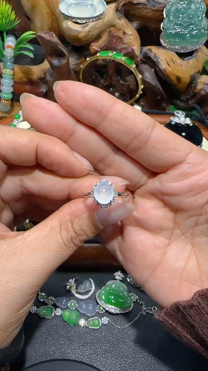 【闪购商品】翡翠戒指18K金镶嵌戒指