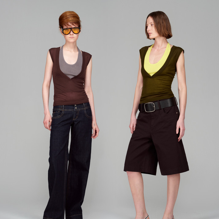 SMIIILE莱赛尔天丝假两件撞色拼接绑带挂脖上衣薄款针织无袖背心