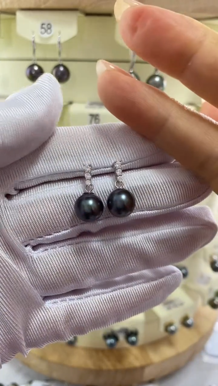 【闪购商品】海水珍珠耳饰银S925镶嵌9-10mm