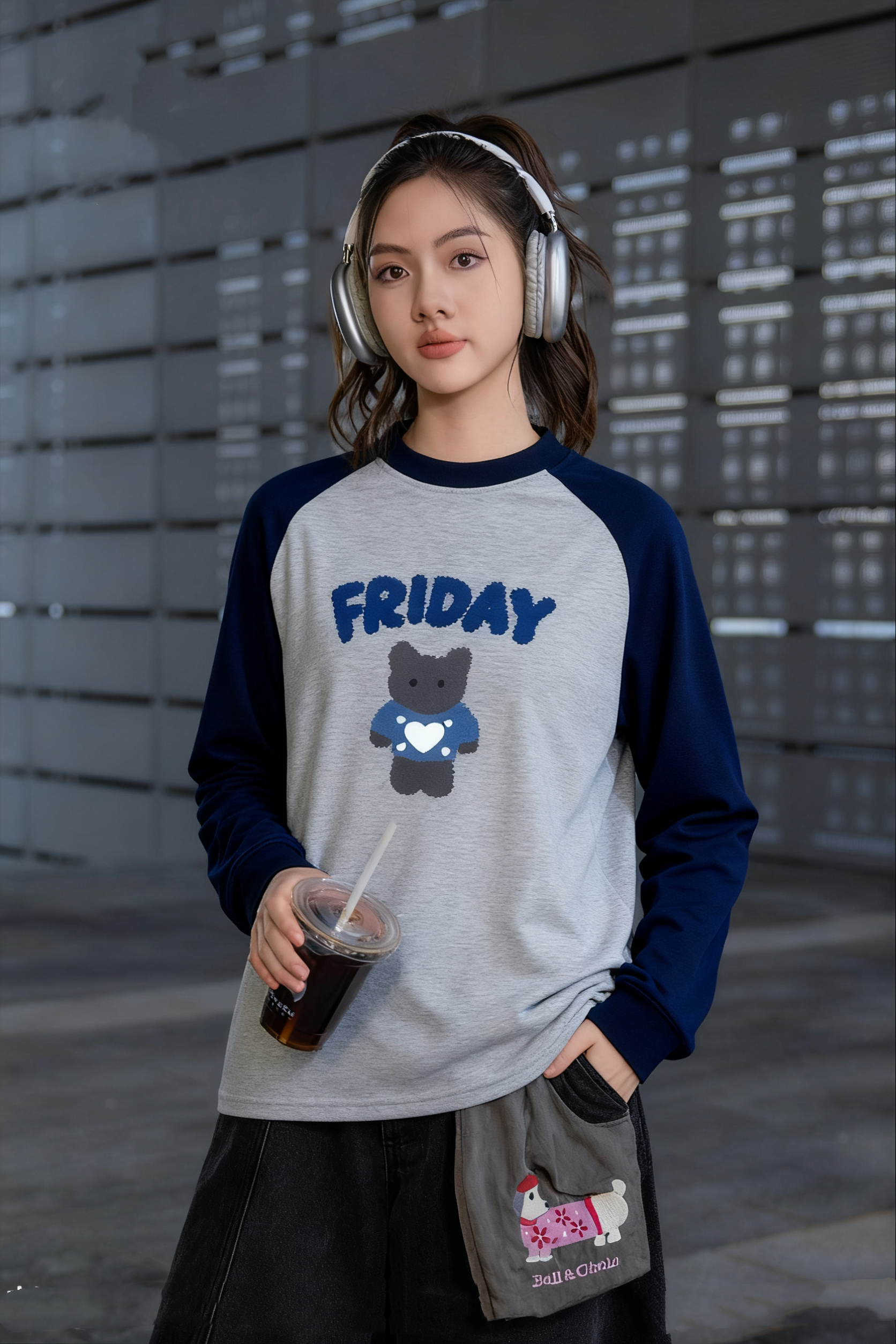 【厚绒】女童爱心熊软糯保暖打底衫冬季亲肤内搭上衣加绒卫衣9866