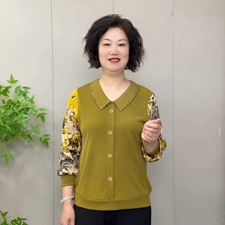 2025秋季新款气质显瘦遮肚长袖洋气时尚百搭减龄宽松中老年妈妈装