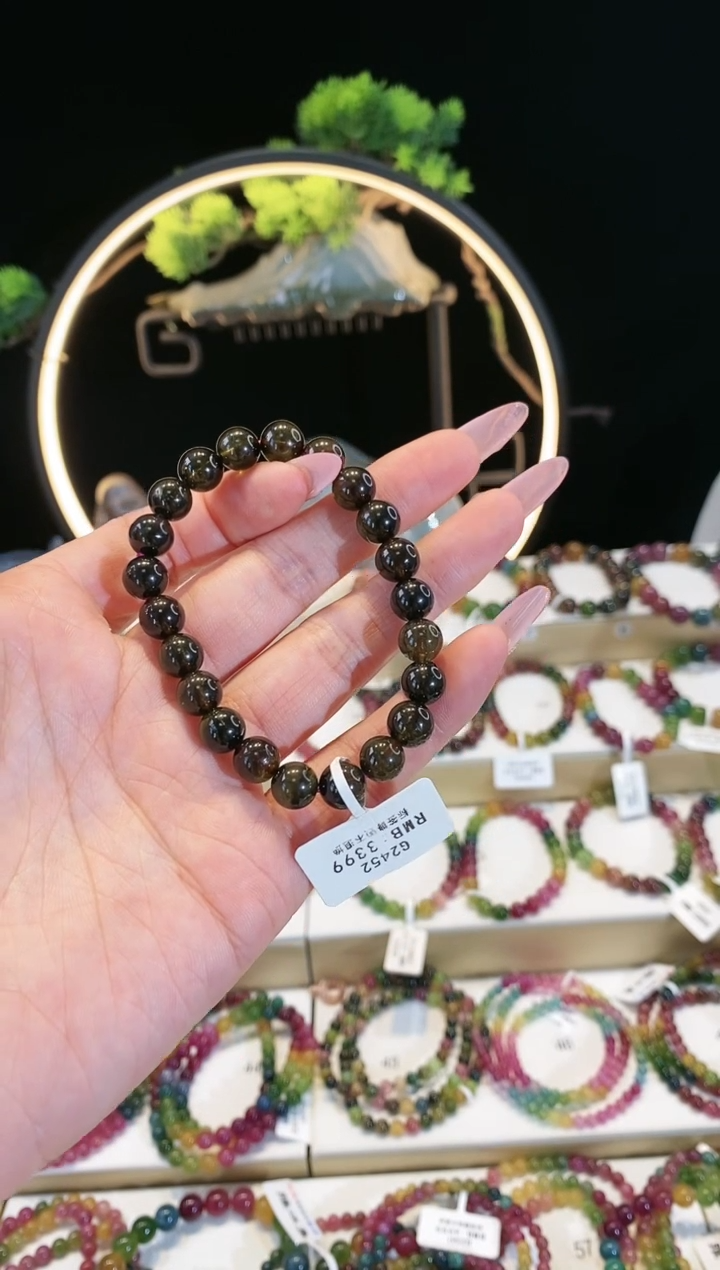 【闪购商品】碧玺手链未镶嵌 G2452素圈颜色微差