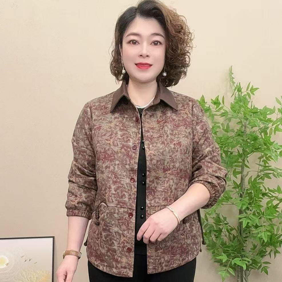 外套妈妈装潮牌女装中老年时尚春秋装休闲百搭大码气质洋气宽松