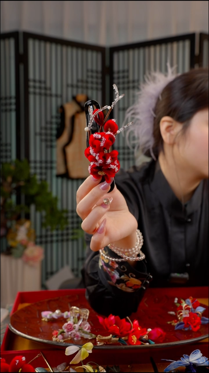 刺绣非遗苏绣绒花