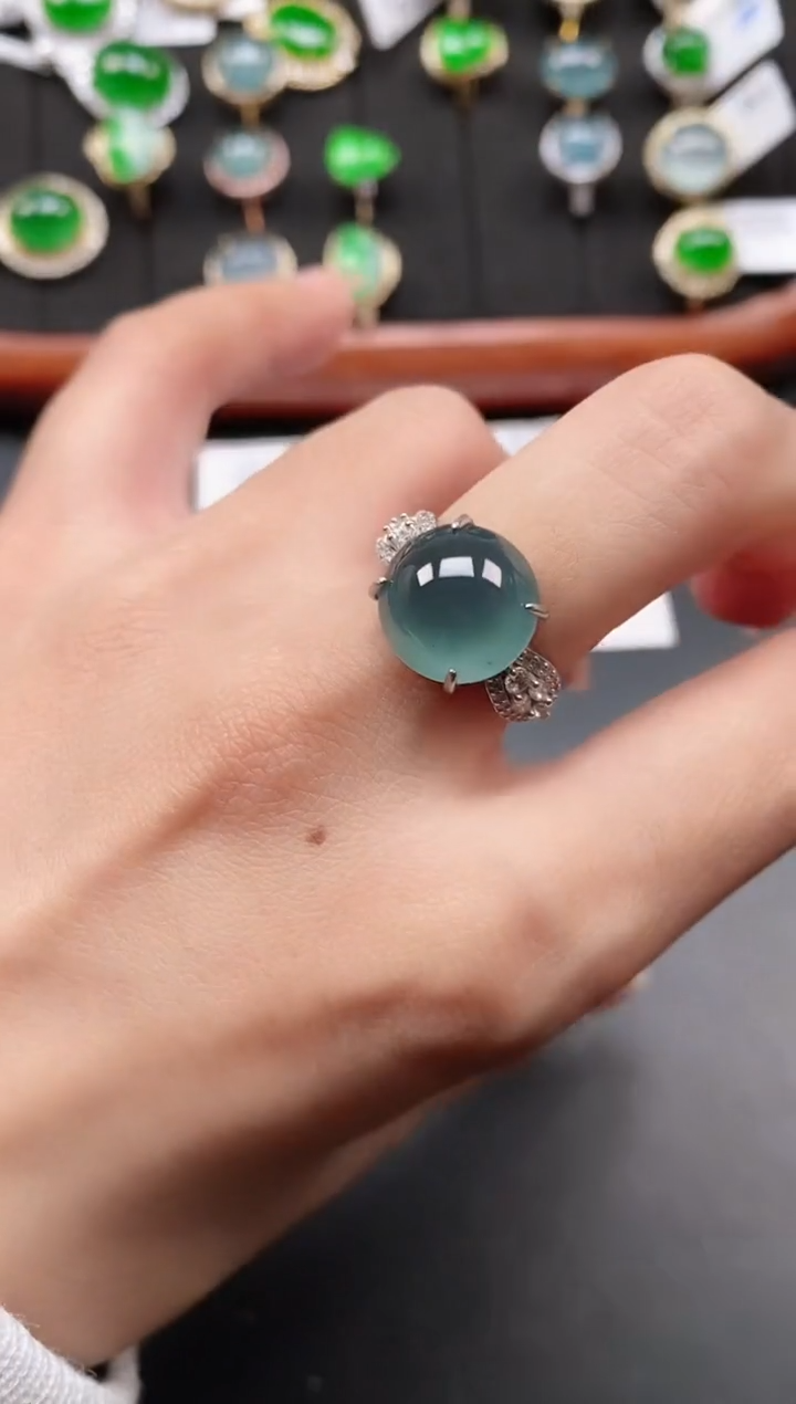 银S925镶嵌戒指翡翠11111