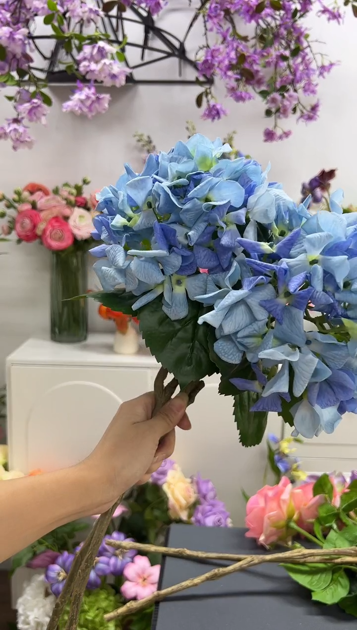 2枝蓝色手感保湿绣球