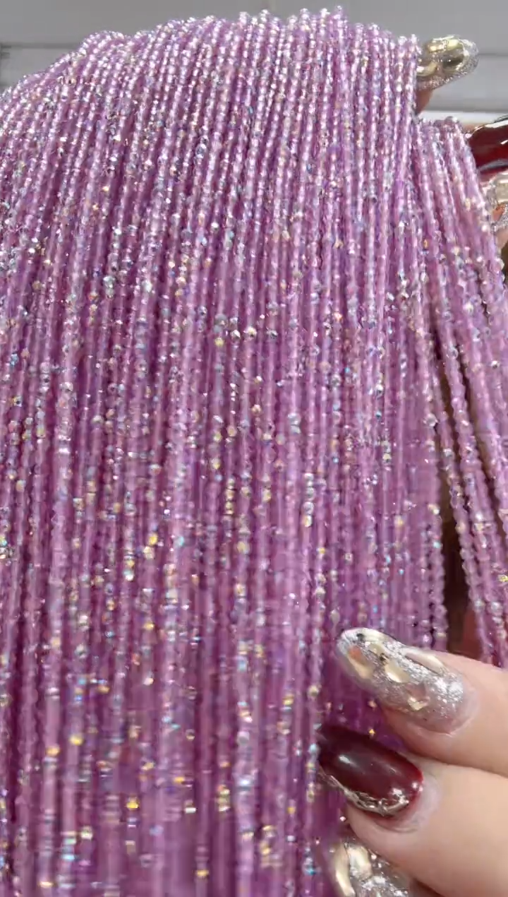 玻璃A30卡0.8水晶10条进口彩粉紫色