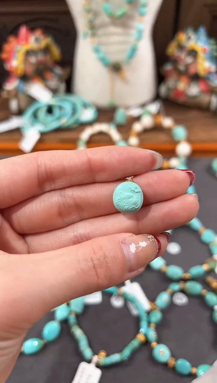 【闪购商品】绿松石提溜18K金镶嵌绿松石提溜