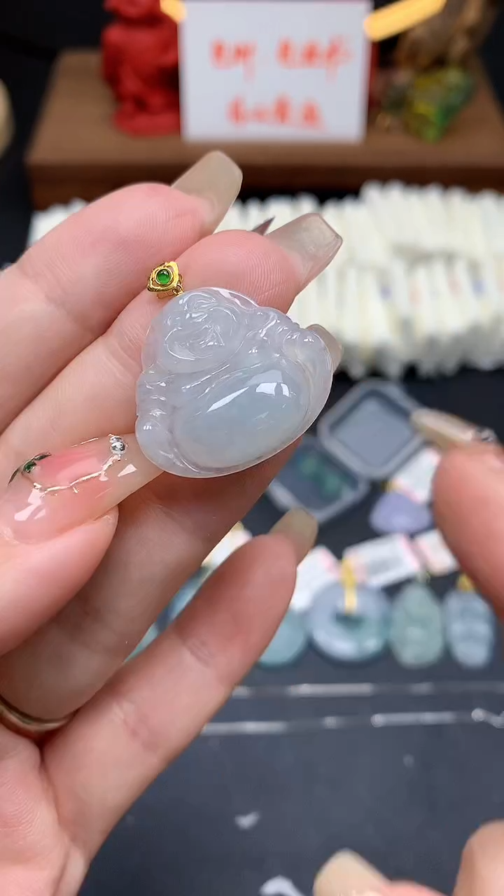 【闪购商品】翡翠吊坠(不含链)18K金镶嵌MS155387