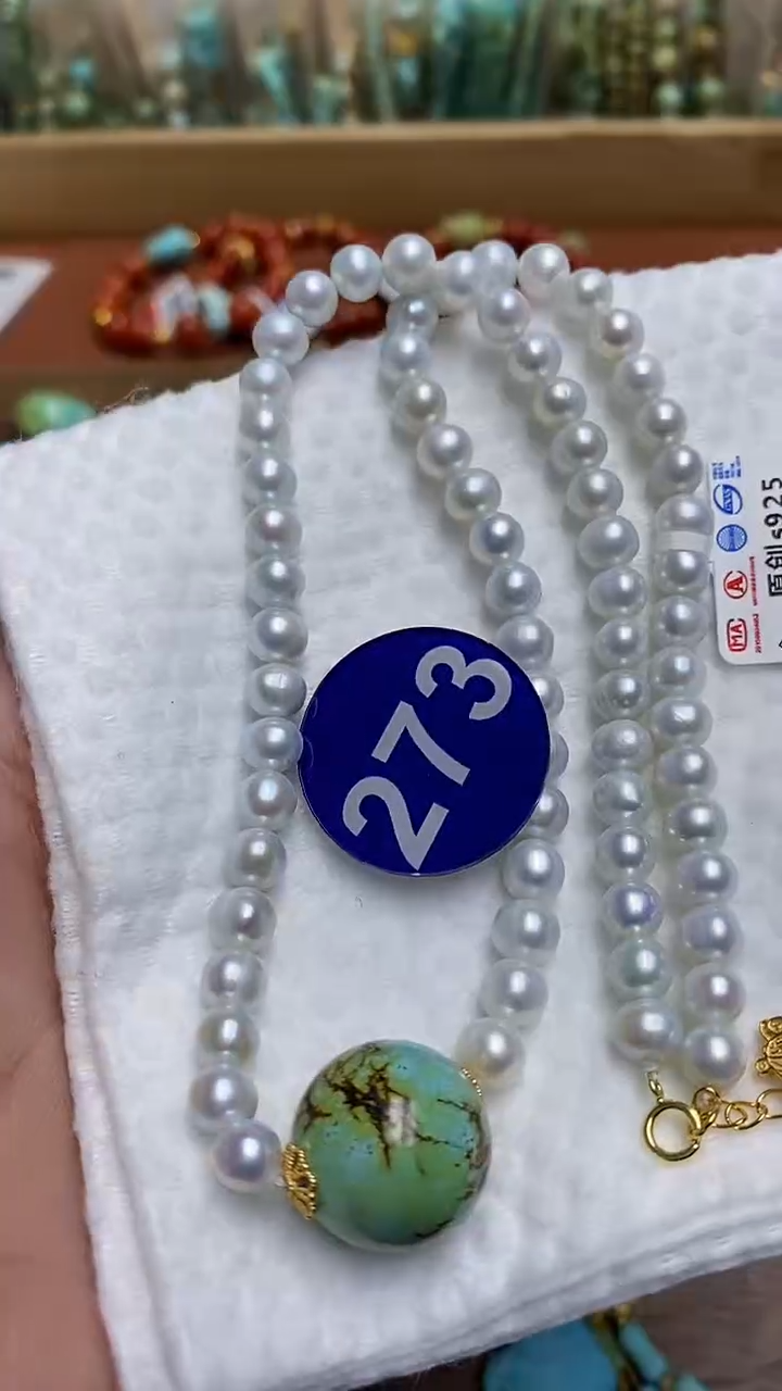 【闪购商品】绿松石项链银S925镶嵌273