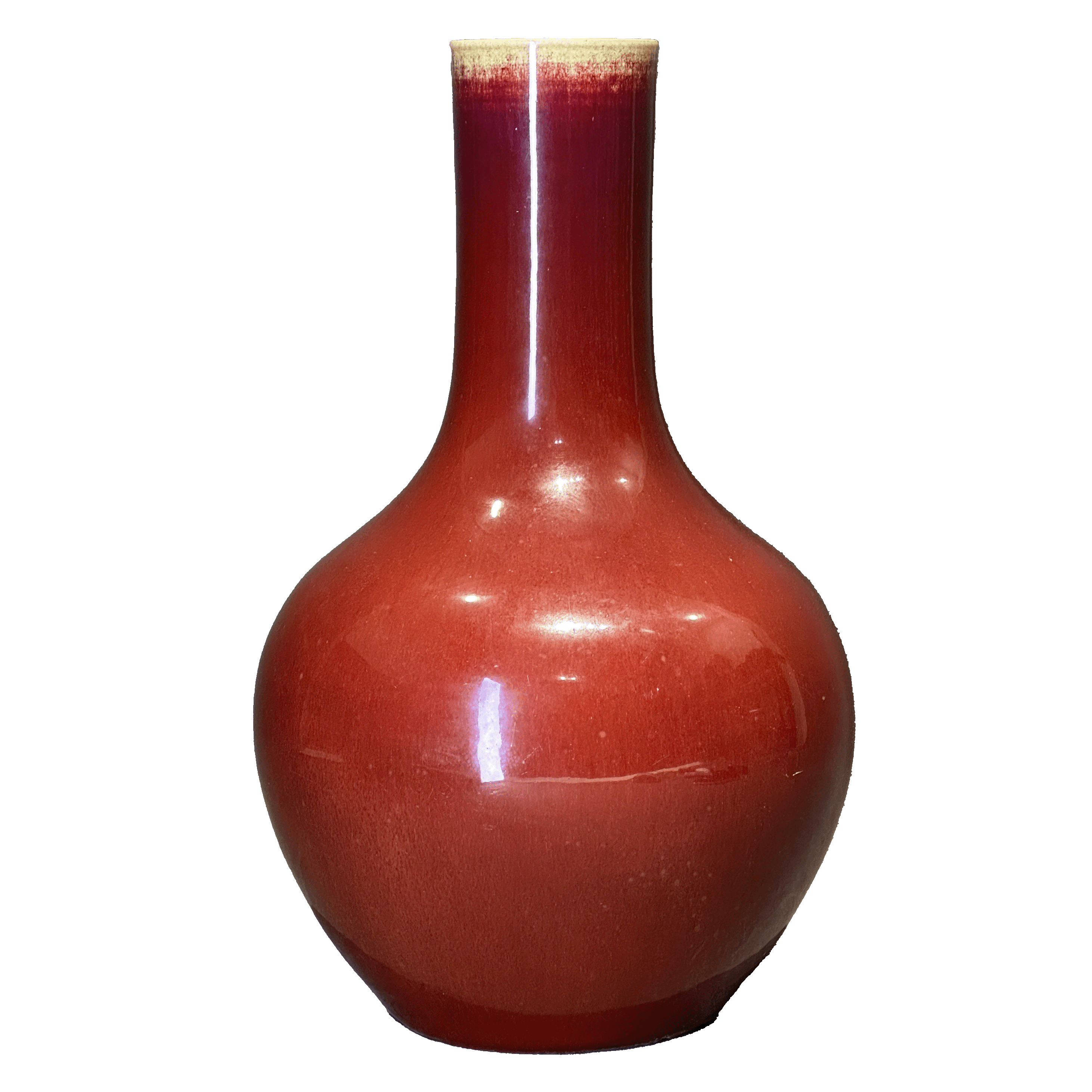 25320442y钧红釉天球瓶