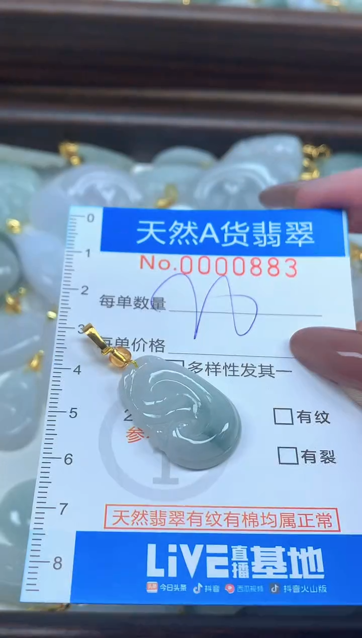 颈饰未镶嵌翡翠净货挂件-0883