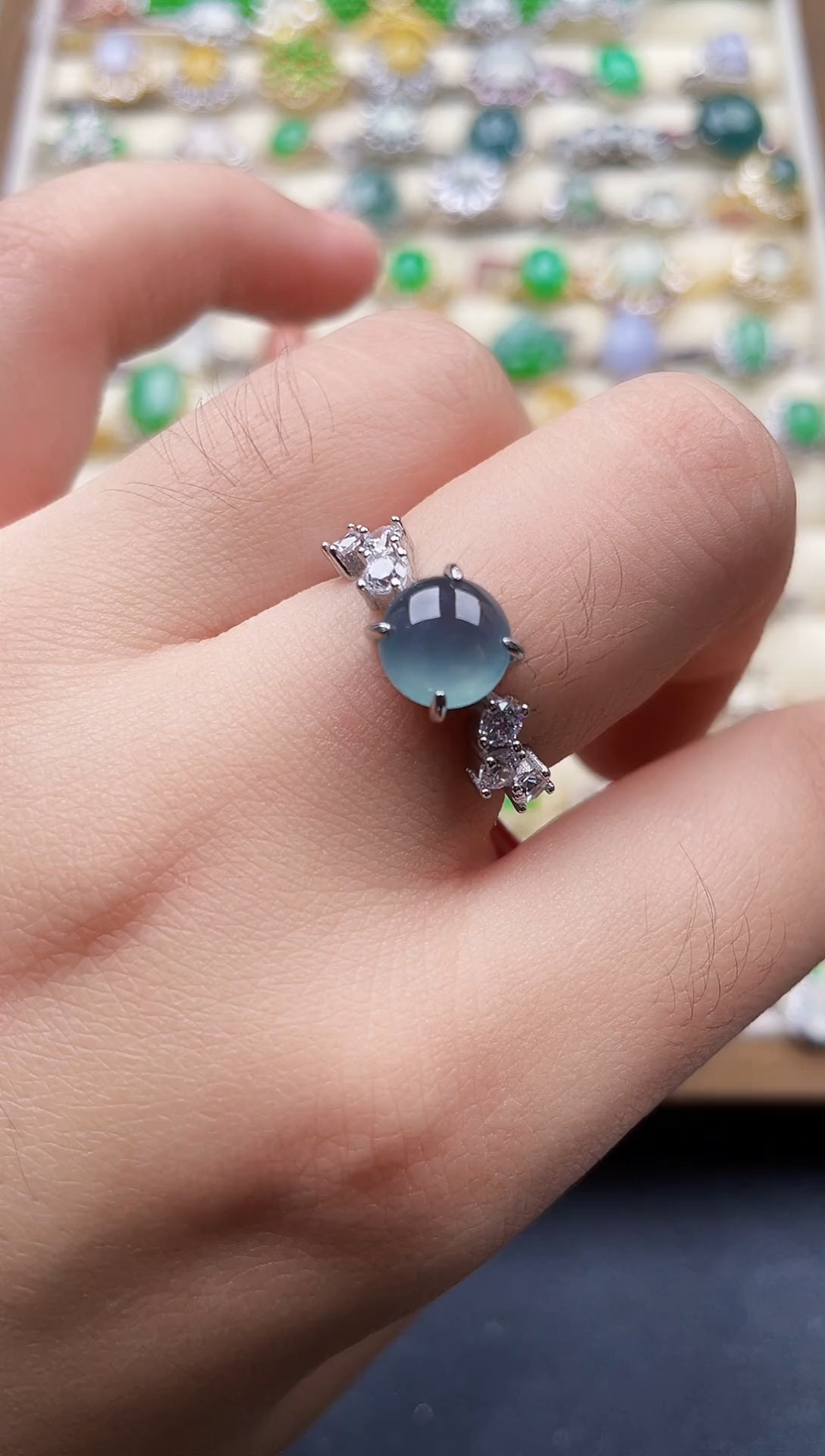 银S925镶嵌戒指翡翠37