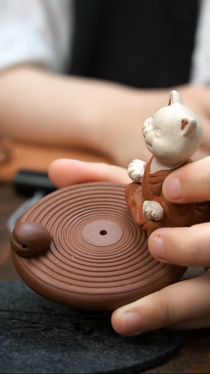 茶壶紫砂鼠仙香插