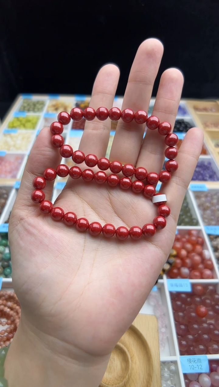 天然辰砂朱砂手串多样性发一