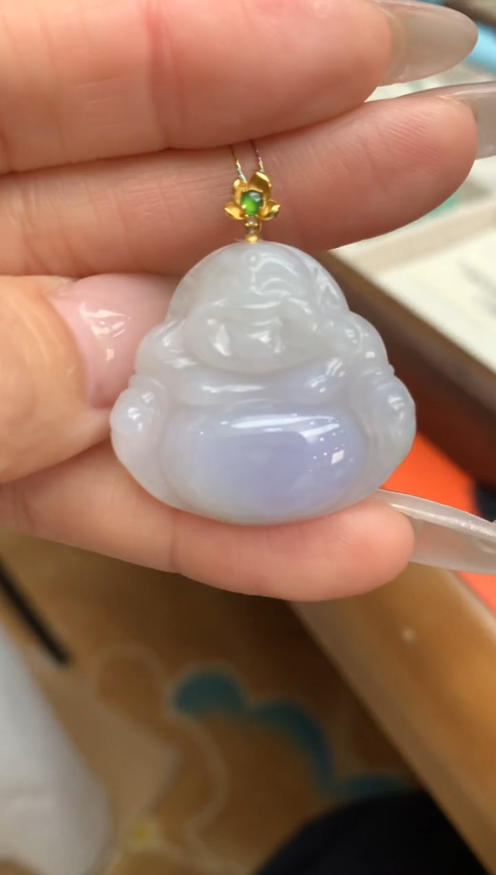 【闪购商品】翡翠颈饰18K金镶嵌佛公