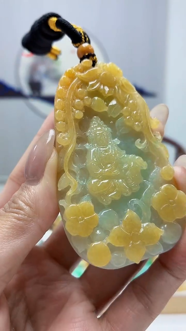 未镶嵌定制翡翠5060MM-毛货挂件72