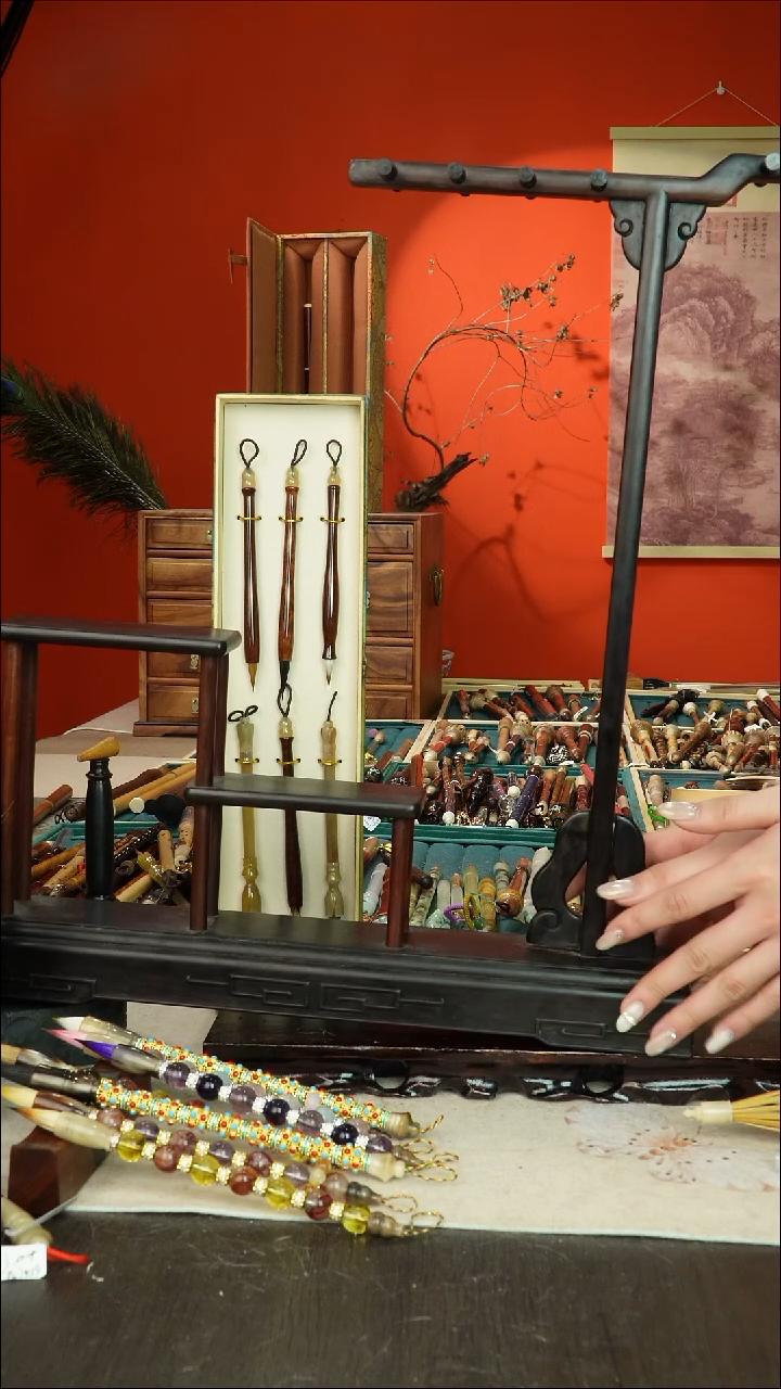 33号闪孤品高货毛笔链接 清水试笔 蘸墨不退