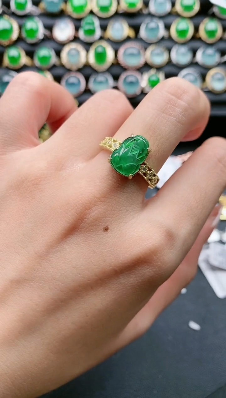 【闪购商品】翡翠戒指银S925镶嵌111111111