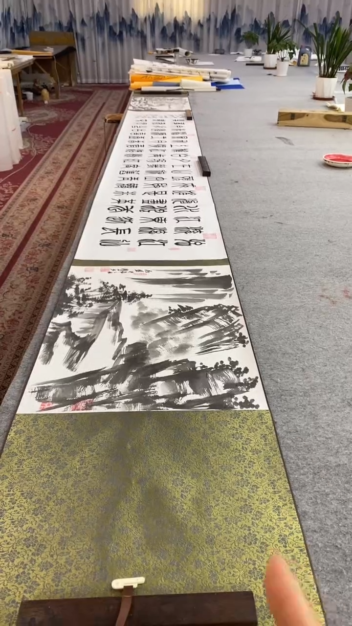 书法谈玉平《临江仙》5m*50cm手绘宣纸